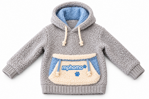 Grey and blue cozy pet hoodie